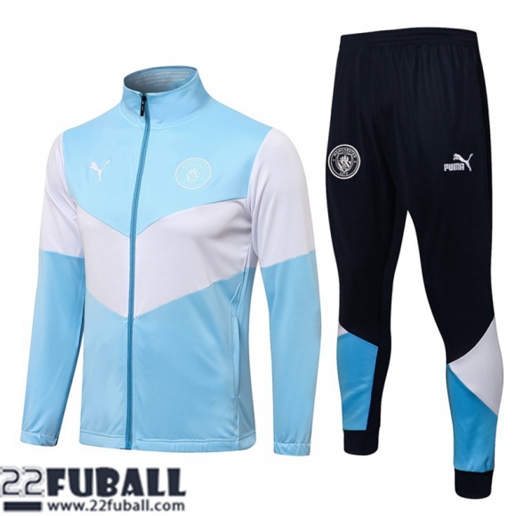 Sweatjacke Manchester City weiß-himmelblau Herren 21 22 JK150