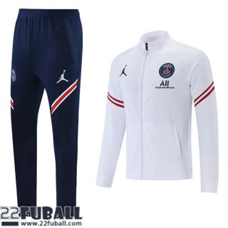 Sweatjacke PSG Paris Weiß Herren 21 22 JK166