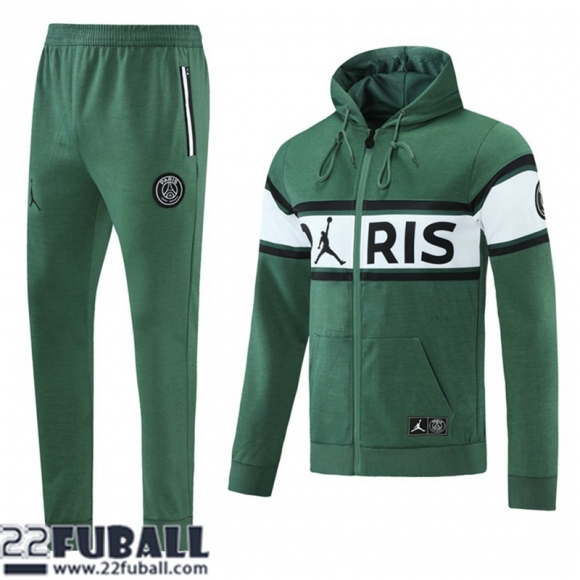 Sweatjacke Kapuzen PSG Paris Grün Herren 21 22 JK191