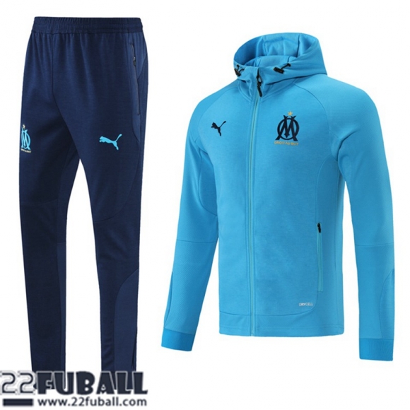 Sweatjacke Kapuzen Olympique Marseille Blau Herren 21 22 JK192