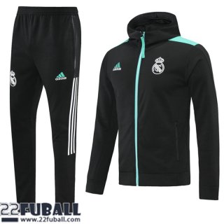 Sweatjacke Kapuzen Real Madrid Schwarz Herren 21 22 JK197