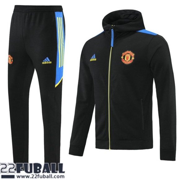 Sweatjacke Kapuzen Manchester United Schwarz Herren 21 22 JK199