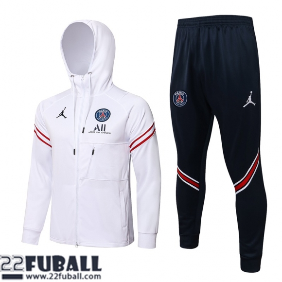 Sweatjacke Kapuzen PSG Paris Weiß Herren 21 22 JK221