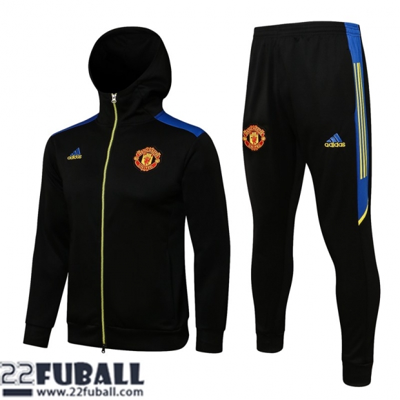 Sweatjacke Kapuzen Manchester United Schwarz Herren 21 22 JK223