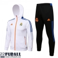 Sweatjacke Kapuzen Real Madrid Weiß Herren 21 22 JK224