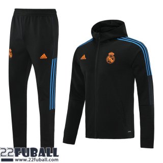 Sweatjacke Kapuzen Real Madrid Schwarz Herren 21 22 JK232