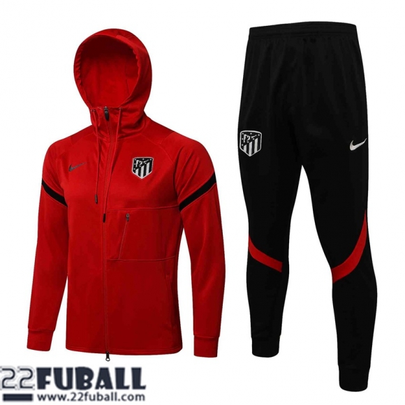 Sweatjacke Kapuzen Atletico Madrid rot Herren 21 22 JK251