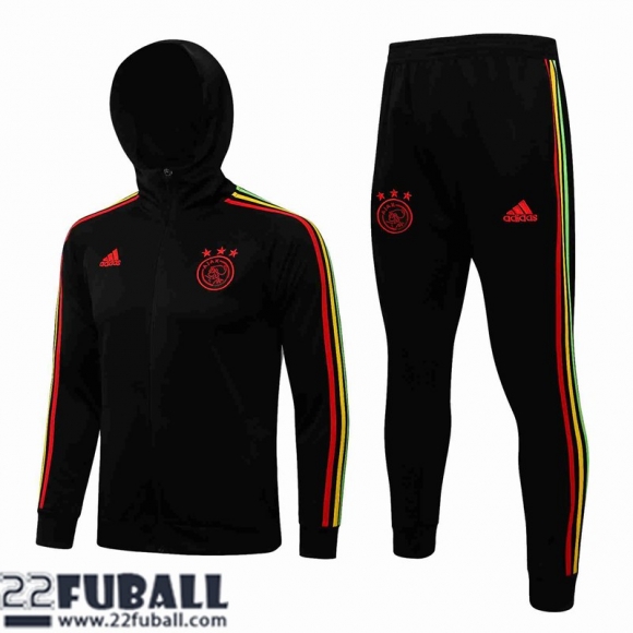 Sweatjacke Kapuzen Ajax Schwarz Herren 21 22 JK258