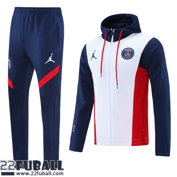 Sweatjacke Kapuzen PSG Paris Weiß Herren 21 22 JK262