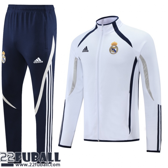 Sweatjacke Real Madrid Weiß Herren 21 22 JK264