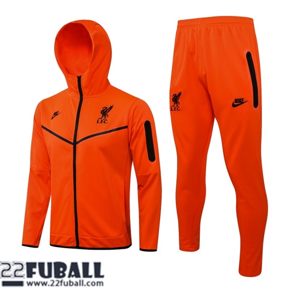 Sweatjacke Kapuzen Liverpool Orange Herren 21 22 JK289