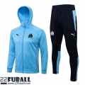 Sweatjacke Kapuzen Olympique Marseille Blau Herren 21 22 JK292