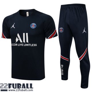 T-Shirt PSG Paris Schwarz Herren 21 22 PL156