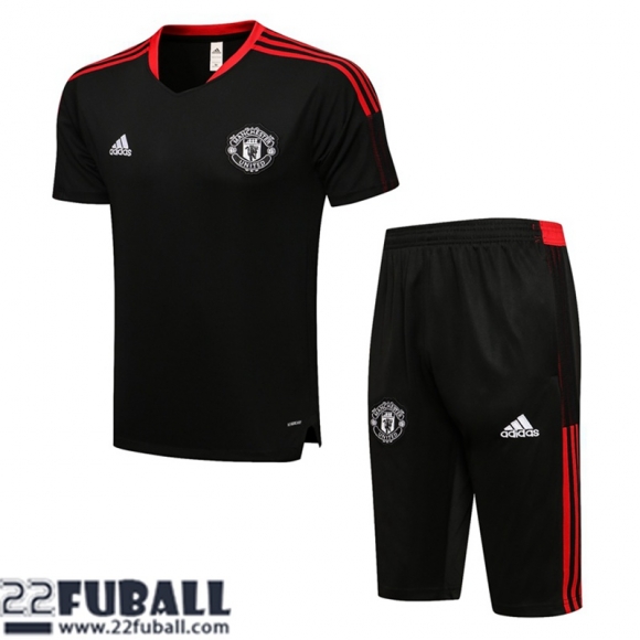 T-Shirt Manchester United Schwarz Herren 21 22 PL185