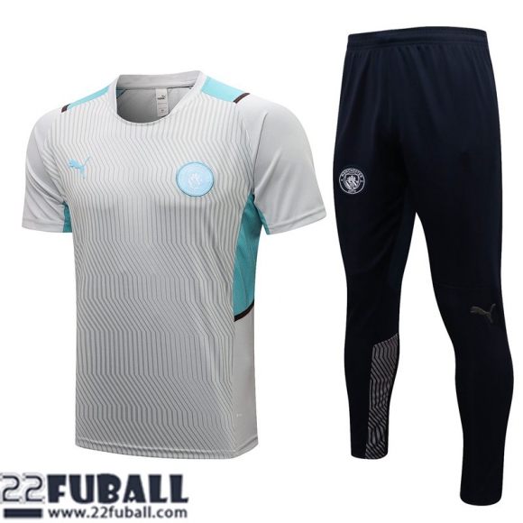 T-Shirt Manchester City Grau Herren 21 22 PL191