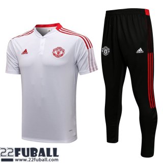 Poloshirts Manchester United Weiß Herren 21 22 PL193