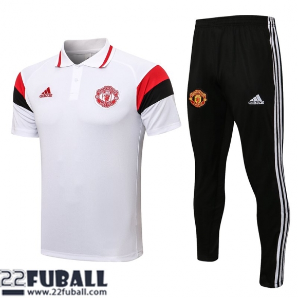 Poloshirts Manchester United Weiß Herren 21 22 PL201