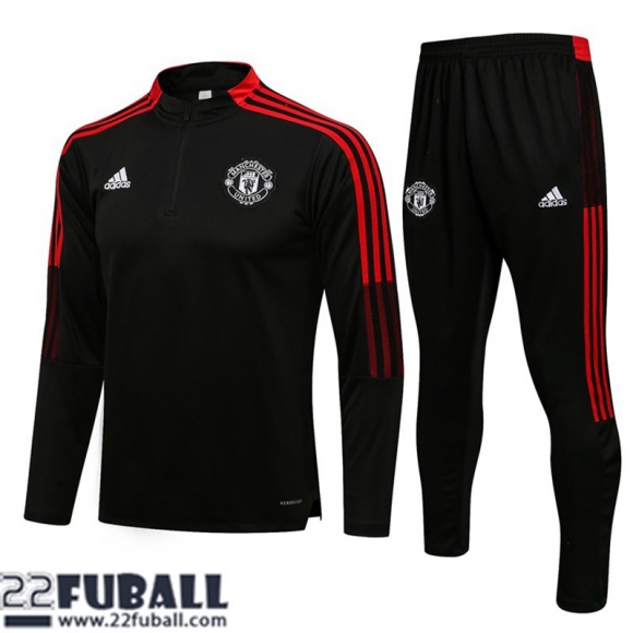 Trainingsanzug Manchester United Schwarz Herren 21 22 TG133