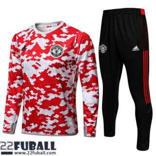 Trainingsanzug Manchester United rot-Weiss Herren 21 22 TG137