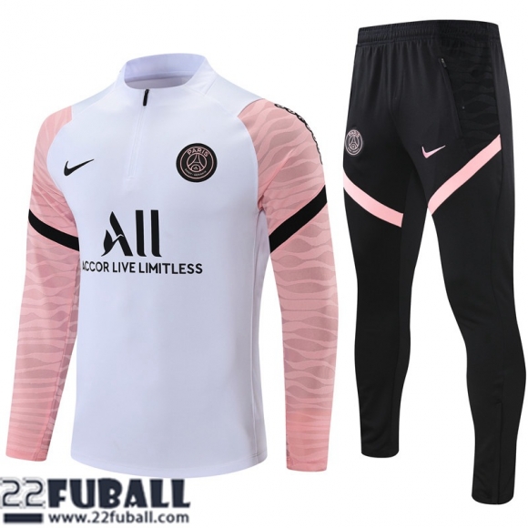 Trainingsanzug PSG Paris rosa weiß Herren 21 22 TG149