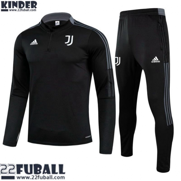 Trainingsanzug Juventus Schwarz Kinder 21 22 TK110