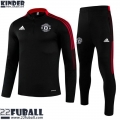 Trainingsanzug Manchester United Schwarz Kinder 21 22 TK112