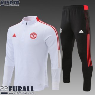 Trainingsanzug Manchester United Weiß Kinder 21 22 TK141