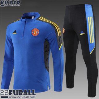 Trainingsanzug Manchester United Blau Kinder 21 22 TK142