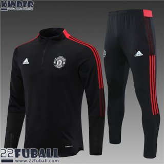 Trainingsanzug Manchester United Schwarz Kinder 21 22 TK143