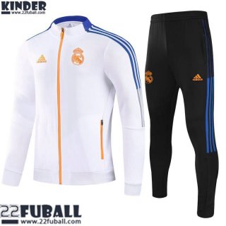 Sweatjacke Real Madrid Weiß Kinder 21 22 TK154