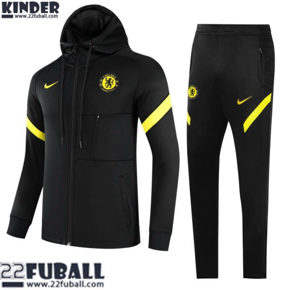 Sweatjacke Kapuzen Chelsea Schwarz Kinder 21 22 TK158