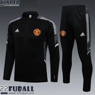 Trainingsanzug Manchester United Schwarz Kinder 21 22 TK171