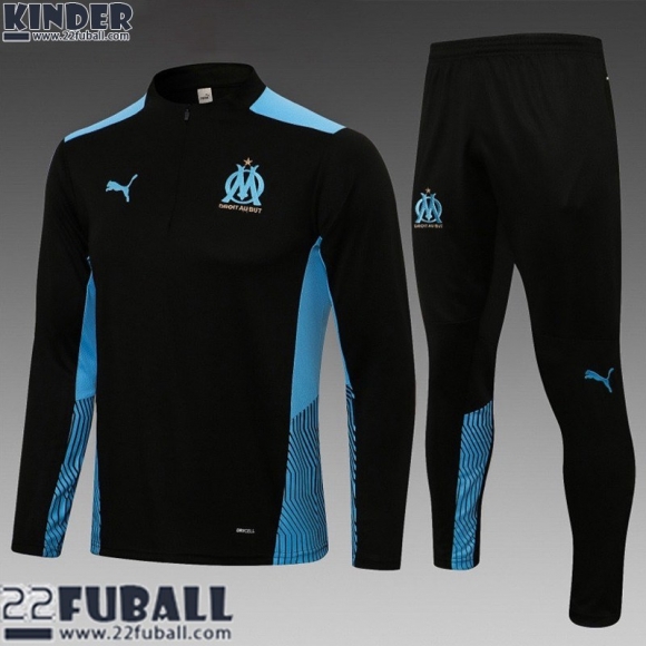 Trainingsanzug Olympique Marseille Schwarz Kinder 21 22 TK174