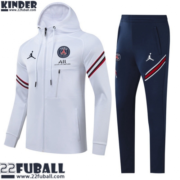 Sweatjacke PSG Paris Weiß Kinder 21 22 TK207