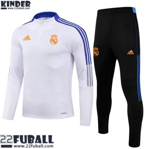 Trainingsanzug Real Madrid Weiß Kinder 21 22 TK91