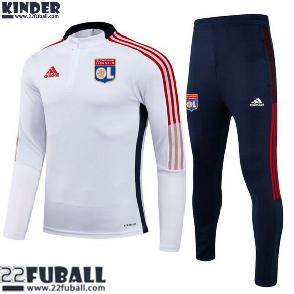 Trainingsanzug Olympique Lyon Weiß Kinder 21 22 TK92