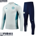 Trainingsanzug Manchester City Hellgrau Kinder 21 22 TK97