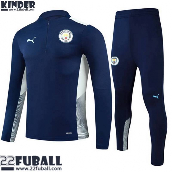 Trainingsanzug Manchester City Dunkelblau Kinder 21 22 TK98