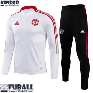 Trainingsanzug Manchester United Weiß Kinder 21 22 TK99