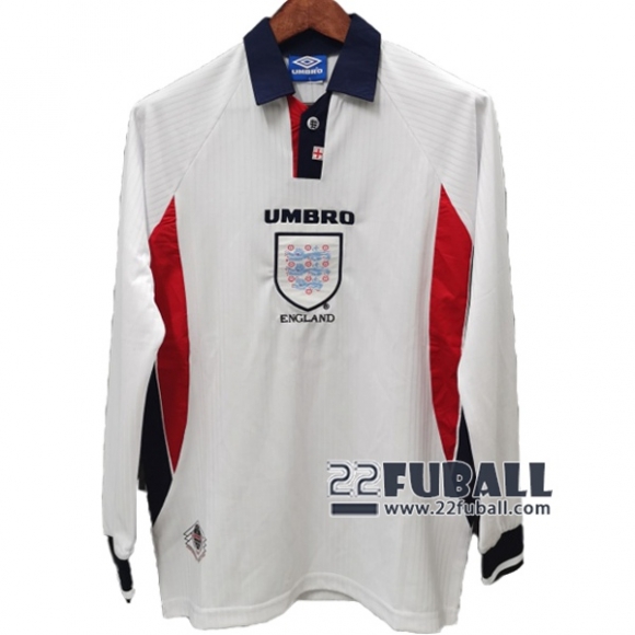 22Fuball: England Retro Langarm Heimtrikot Herren 1998