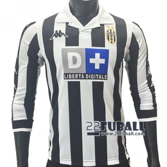 22Fuball: Juventus Turin Retro Langarm Heimtrikot Herren 1999-2000