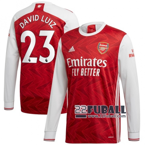 22Fuball: Arsenal Langarm Heimtrikot Herren (David Luiz #23) 2020-2021