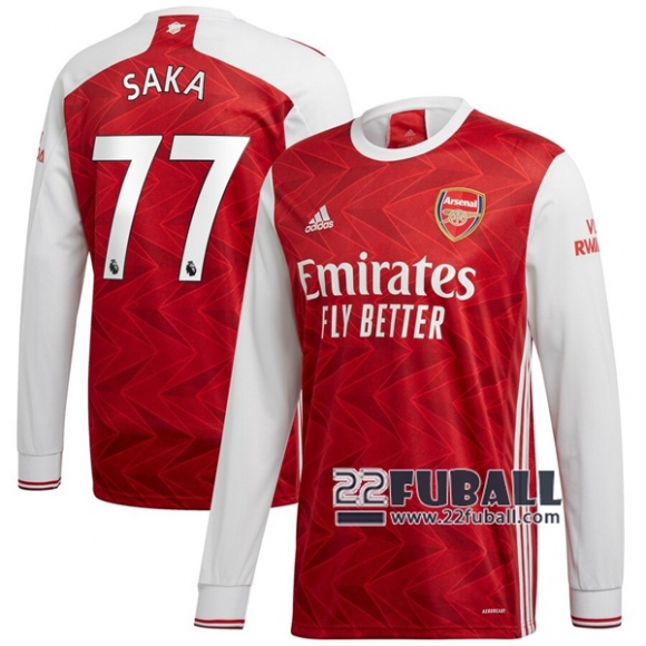 22Fuball: Arsenal Langarm Heimtrikot Herren (Saka #77) 2020-2021