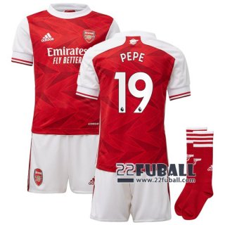 22Fuball: Arsenal Heimtrikot Kinder (Pepe #19) 2020-2021