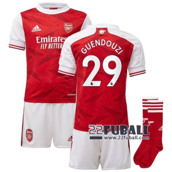 22Fuball: Arsenal Heimtrikot Kinder (Guendouzi #29) 2020-2021