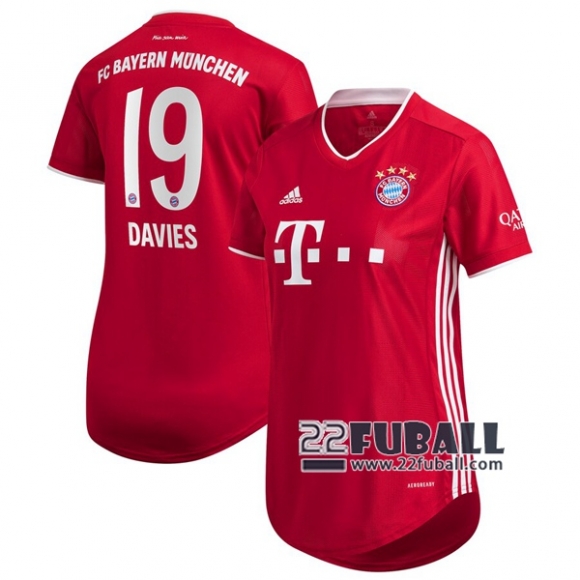 22Fuball: Bayern München Heimtrikot Damen (Alphonso Davies #19) 2020-2021