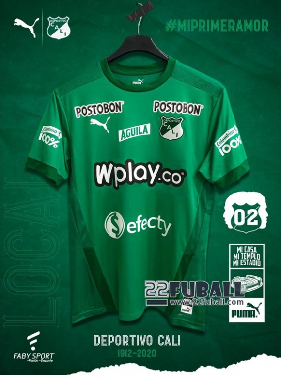 22Fuball: Deportivo Cali Heimtrikot Herren 2020-2021