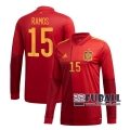 22Fuball: Spanien Langarm Heimtrikot Herren (Ramos #15) Em 2020 2021