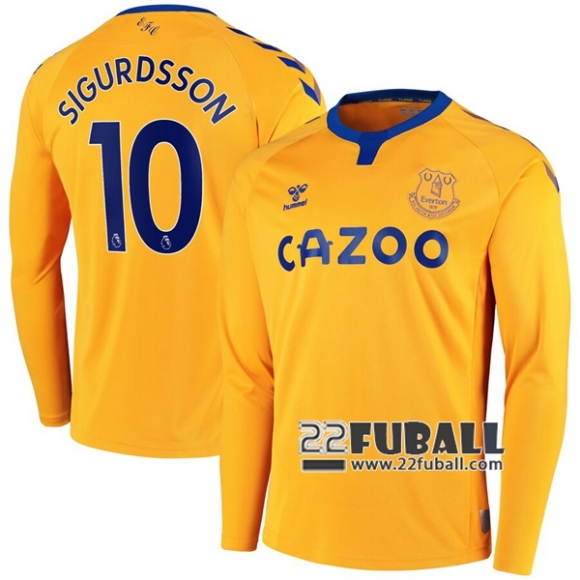 22Fuball: Everton Langarm Auswärtstrikot Herren (Sigurdsson #10) 2020-2021