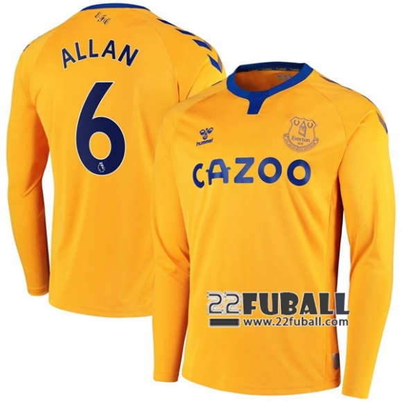 22Fuball: Everton Langarm Auswärtstrikot Herren (Allan #6) 2020-2021